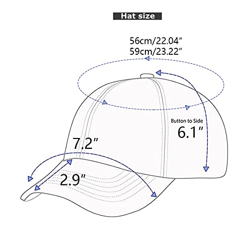 LANGZHEN Unisex Baseball Cap 100% Cotton Fits Men Women Washed Denim Adjustable Dad Hat