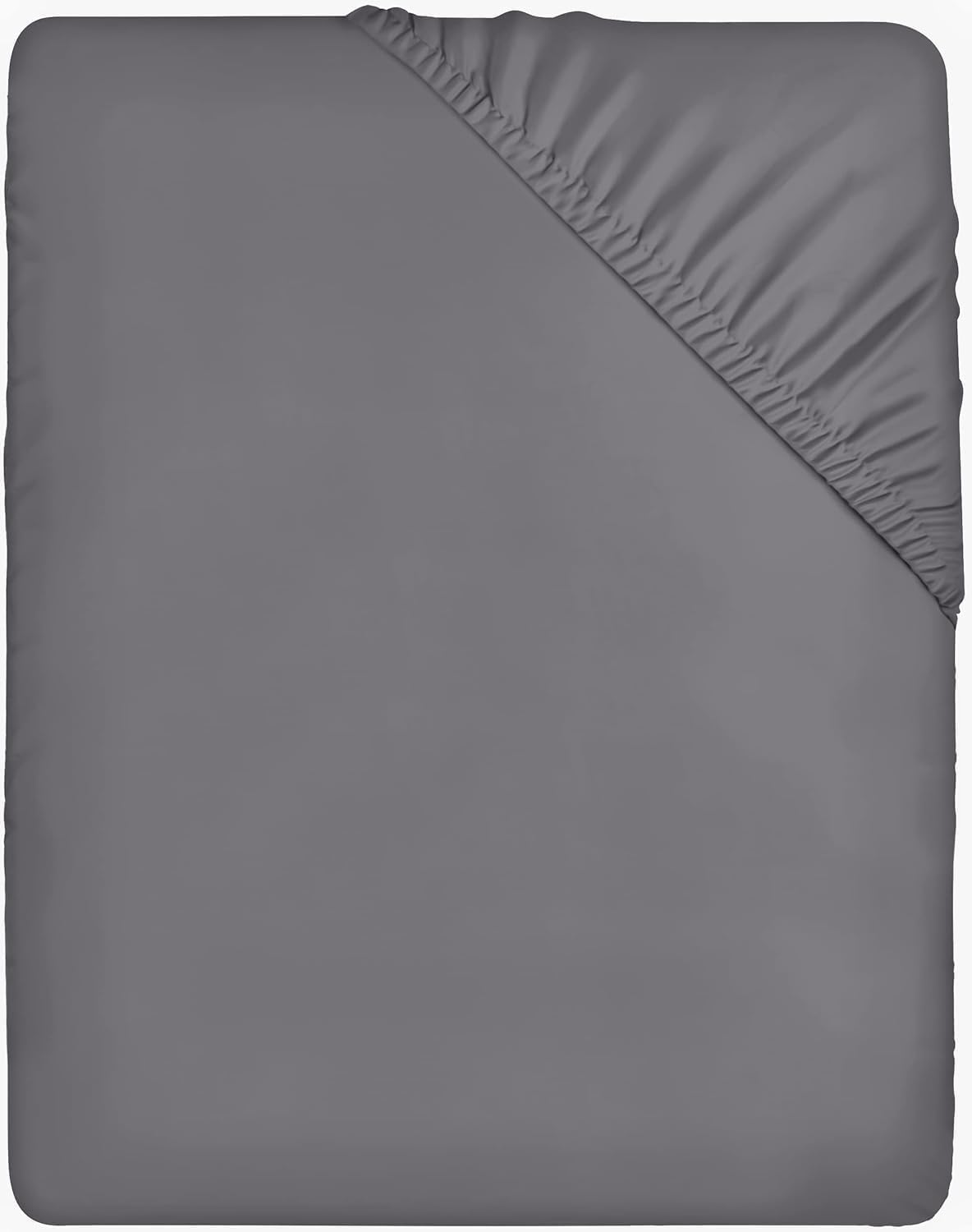 Fitted Sheet Single Grey Soft Brushed Microfibre Fabric