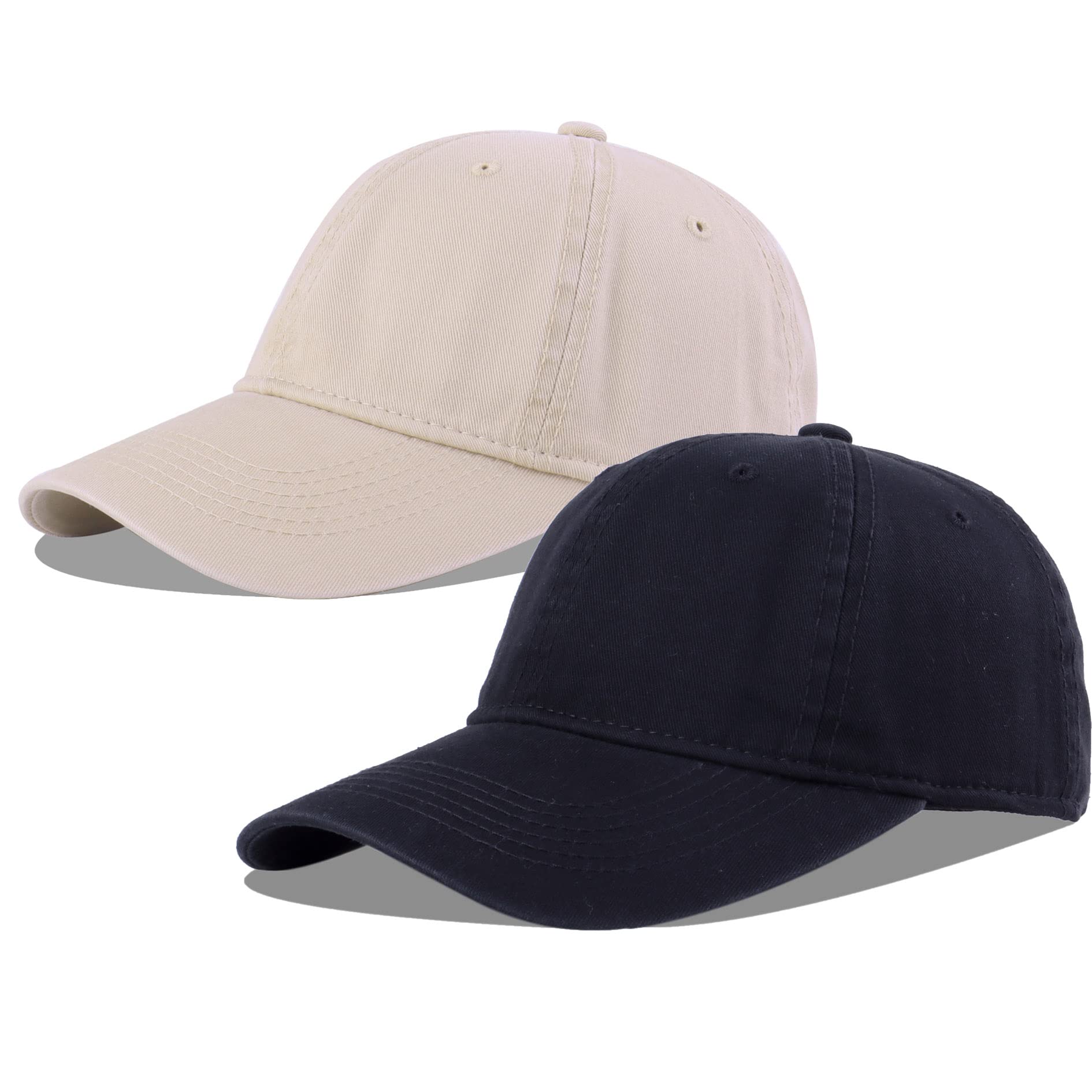 LANGZHEN Unisex Baseball Cap 100% Cotton Fits Men Women Washed Denim Adjustable Dad Hat