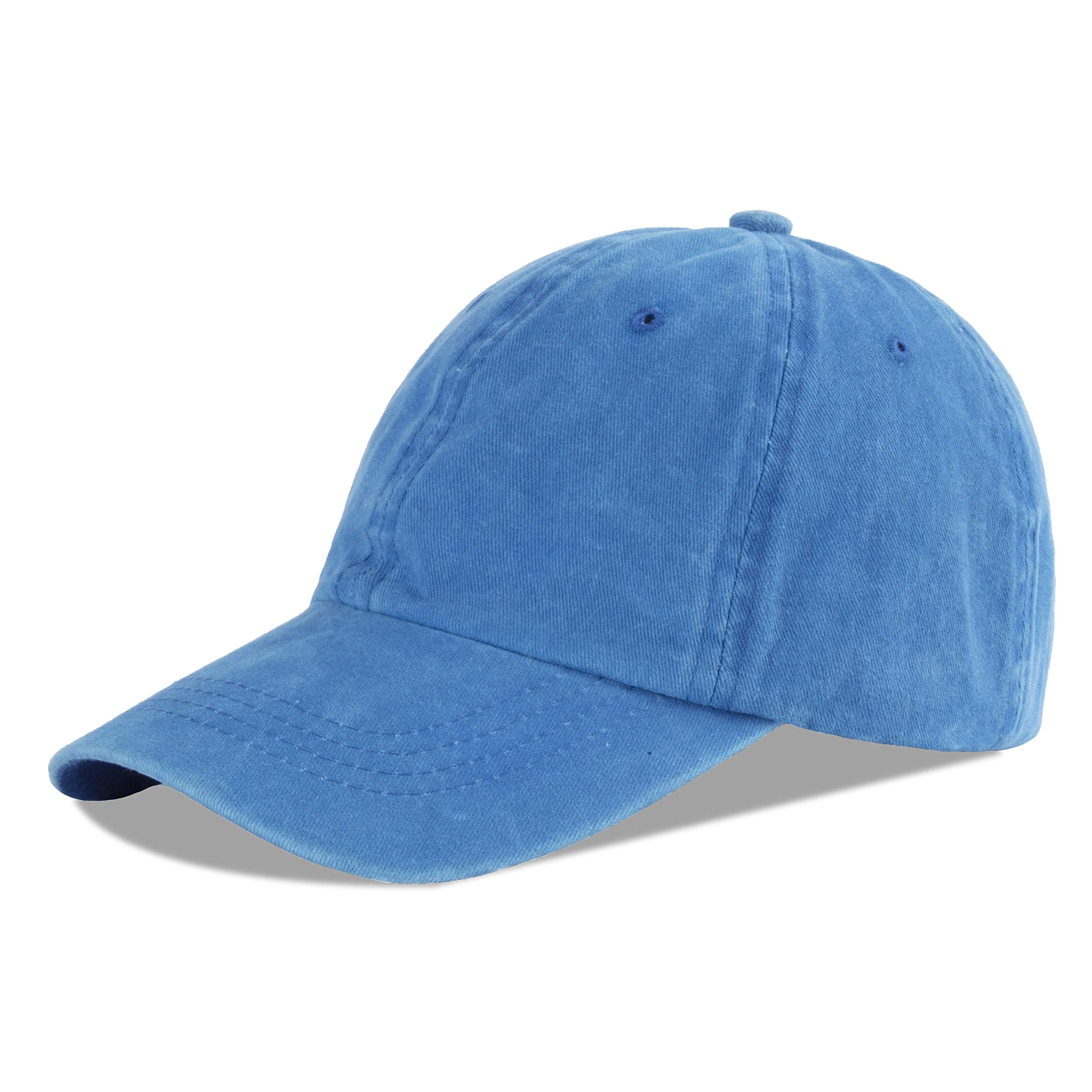 LANGZHEN Unisex Baseball Cap 100% Cotton Fits Men Women Washed Denim Adjustable Dad Hat