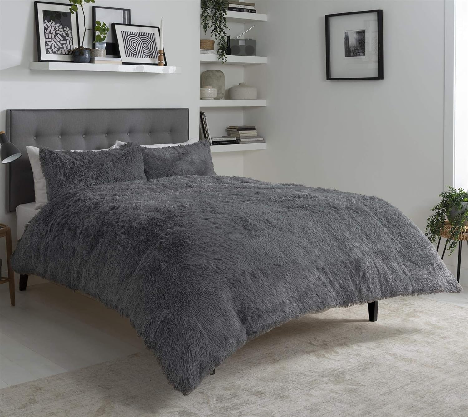 Duvet Cover Set King Charcoal